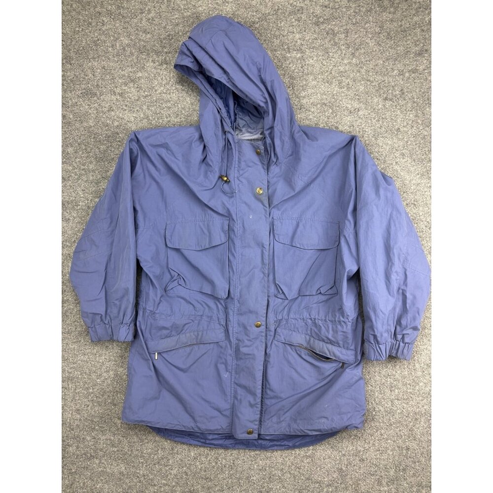 VINTAGE Timberland Jacket Mens Medium‎ Blue Hooded Weathergear Nylon Parka 90s
